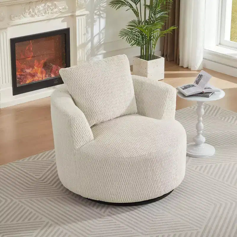 Okak Modern 360' Swivel Accent Chair Barrel Chairs with Comfort Seating,Small Arm Chair Sofa for Living Room,Office,Apartment