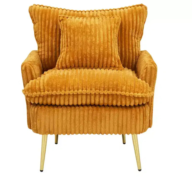 Okak Modern Fashion Arm Accent Chair Barrel Chairs with Golden Legs,Small Leisure Chair Single Sofa for Living Room,Apartment