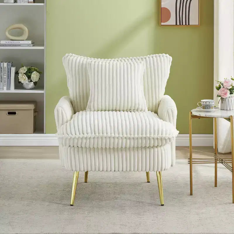 Okak Modern Fashion Arm Accent Chair Barrel Chairs with Golden Legs,Small Leisure Chair Single Sofa for Living Room,Apartment