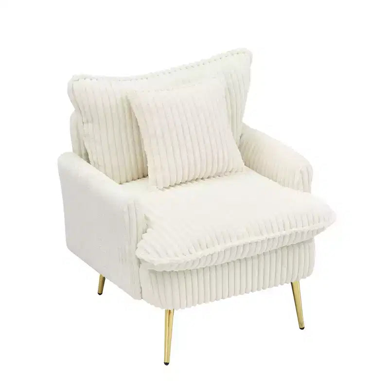 Okak Modern Fashion Arm Accent Chair Barrel Chairs with Golden Legs,Small Leisure Chair Single Sofa for Living Room,Apartment