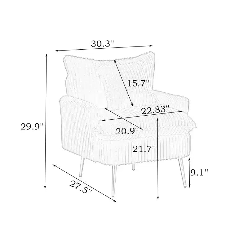 Okak Modern Fashion Arm Accent Chair Barrel Chairs with Golden Legs,Small Leisure Chair Single Sofa for Living Room,Apartment