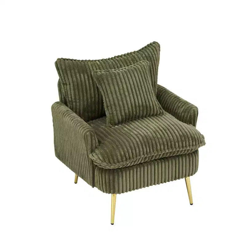 Okak Modern Fashion Arm Accent Chair Barrel Chairs with Golden Legs,Small Leisure Chair Single Sofa for Living Room,Apartment