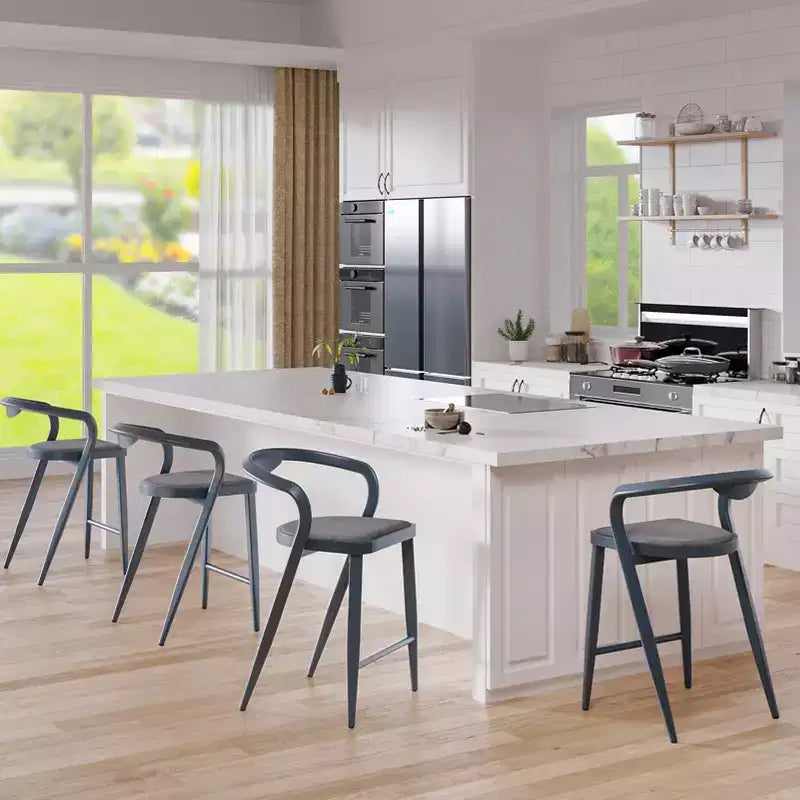 Lot de 2 tabourets de bar, tabourets de comptoir pivotants avec dossier, chaises de bar modernes réglables, hauts tabourets sans accoudoirs pour îlot de cuisine