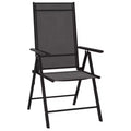 vidaXL Garden Lounge Set Black and Charcoal Aluminum, Textilene Medium - Anthracite
