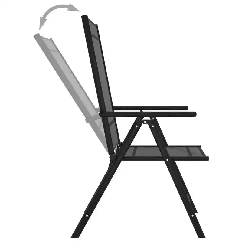 vidaXL Salon de jardin noir et anthracite en aluminium, textilène Medium - Anthracite