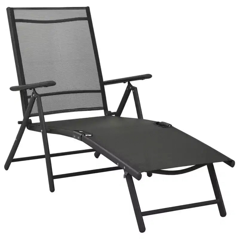 vidaXL Salon de jardin noir et anthracite en aluminium, textilène Medium - Anthracite