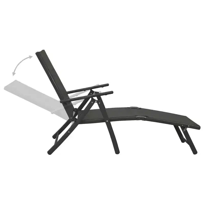 vidaXL Salon de jardin noir et anthracite en aluminium, textilène Medium - Anthracite