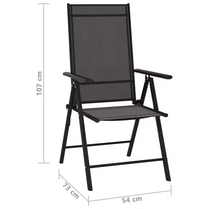 vidaXL Salon de jardin noir et anthracite en aluminium, textilène Medium - Anthracite