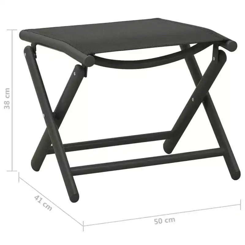 vidaXL Salon de jardin noir et anthracite en aluminium, textilène Medium - Anthracite