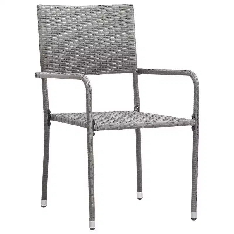 vidaXL Salon de jardin Table et chaises en polyrotin Anthracite 4 pcs