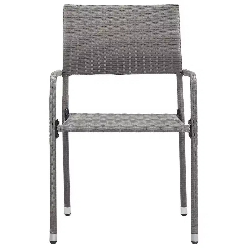vidaXL Salon de jardin Table et chaises en polyrotin Anthracite 4 pcs