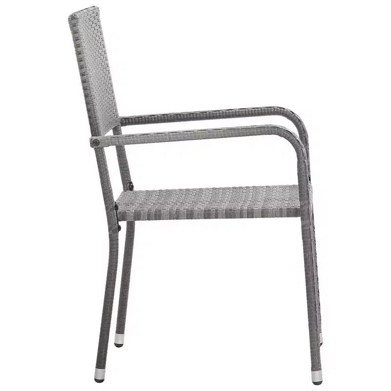 vidaXL Salon de jardin Table et chaises en polyrotin Anthracite 4 pcs