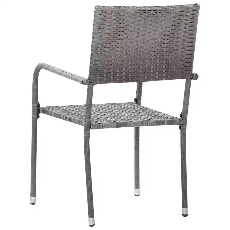 vidaXL Salon de jardin Table et chaises en polyrotin Anthracite 4 pcs