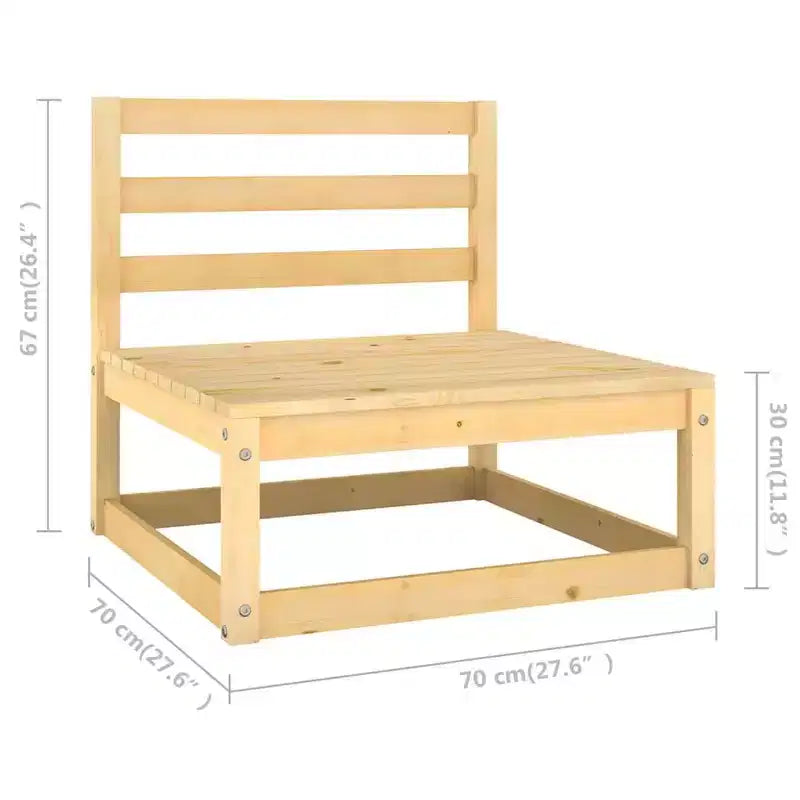 vidaXL Salon de jardin gris en pin massif Modulable moyen