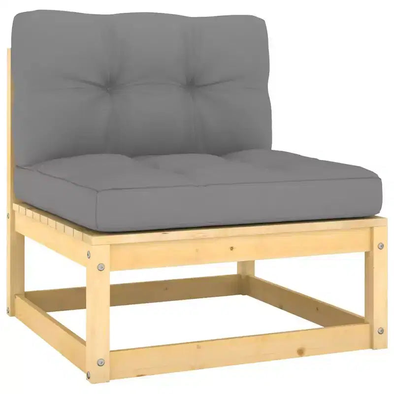 vidaXL Salon de jardin gris en pin massif Modulable moyen
