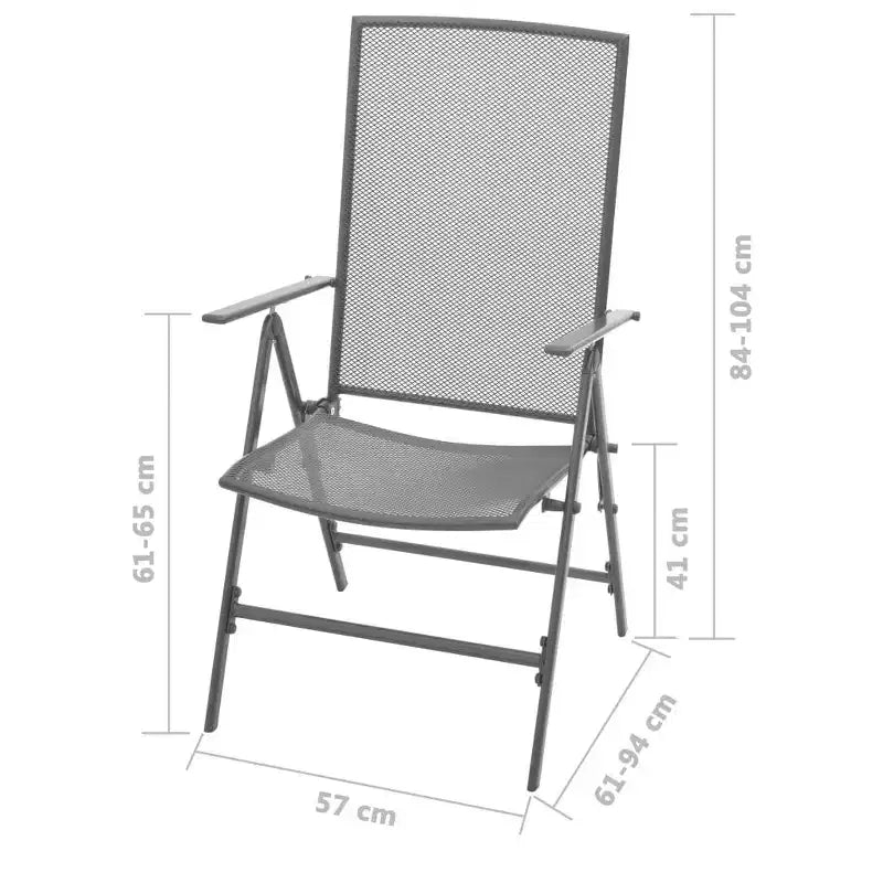 vidaXL Ensemble de salle à manger d'extérieur table et chaises de jardin en maille acier anthracite