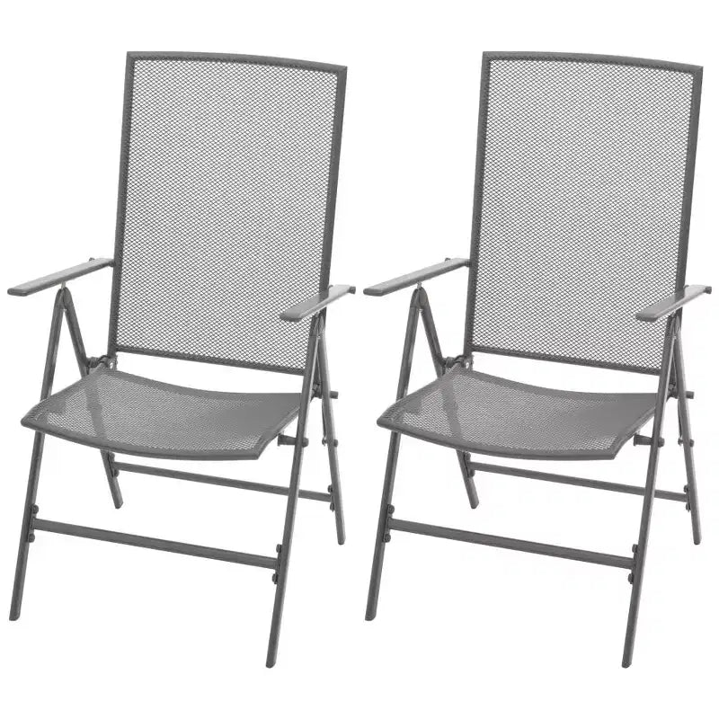 vidaXL Ensemble de salle à manger d'extérieur table et chaises de jardin en maille acier anthracite