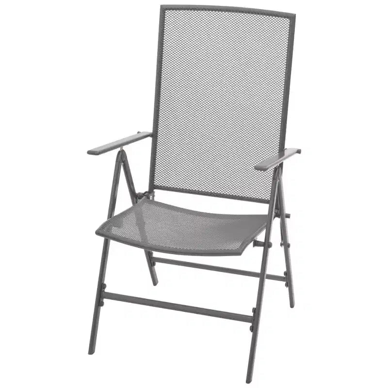vidaXL Ensemble de salle à manger d'extérieur table et chaises de jardin en maille acier anthracite