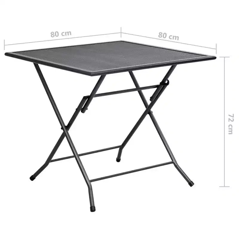 vidaXL Ensemble de salle à manger d'extérieur table et chaises de jardin en maille acier anthracite