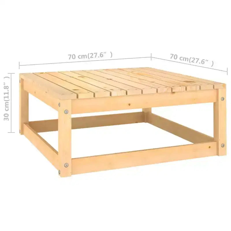 vidaXL Salon de jardin 10 pièces Canapé sectionnel extérieur Bois de pin massif - Naturel avec coussins