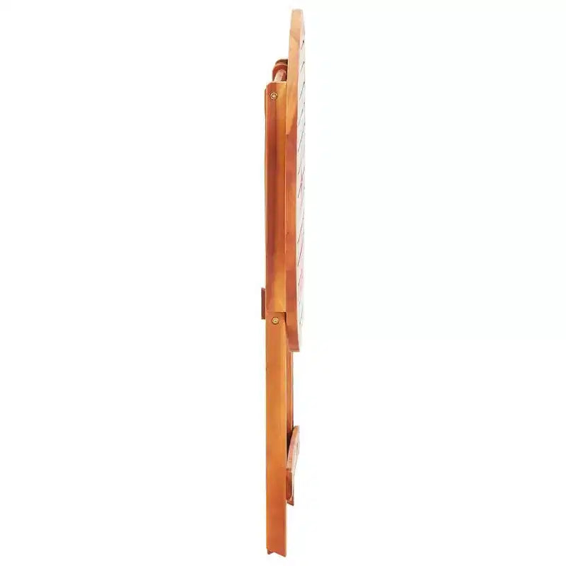 vidaXL Ensemble de salle à manger d'extérieur avec table et chaises pliantes, 3 pièces, bois d'eucalyptus massif, table ronde avec trou pour parasol, design rustique