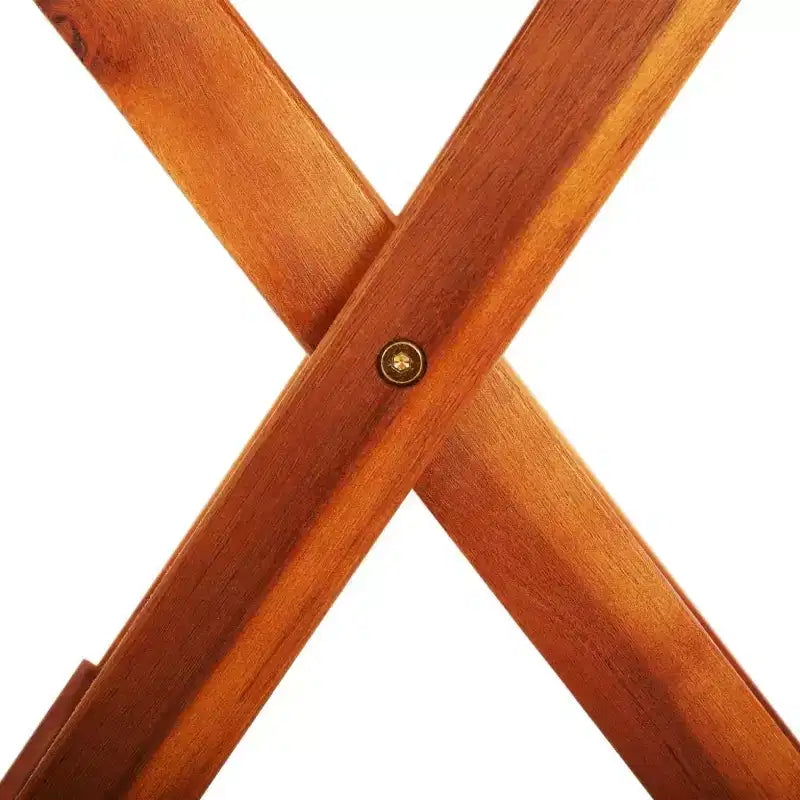 vidaXL Ensemble de salle à manger d'extérieur avec table et chaises pliantes, 3 pièces, bois d'eucalyptus massif, table ronde avec trou pour parasol, design rustique