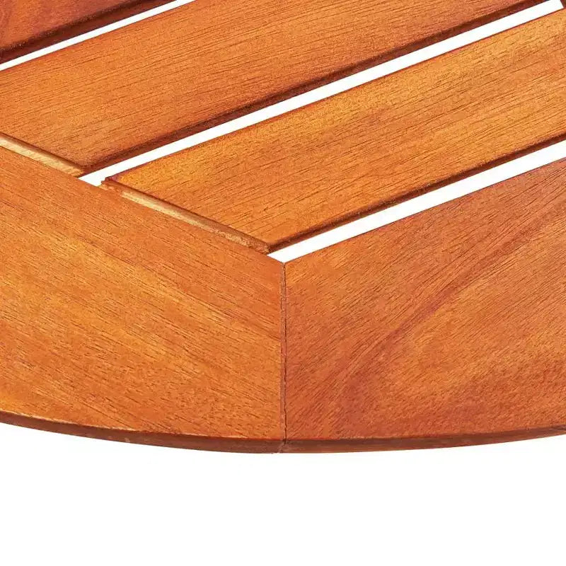 vidaXL Ensemble de salle à manger d'extérieur avec table et chaises pliantes, 3 pièces, bois d'eucalyptus massif, table ronde avec trou pour parasol, design rustique
