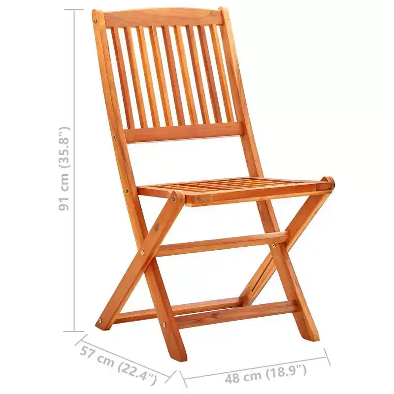 vidaXL Ensemble de salle à manger d'extérieur avec table et chaises pliantes, 3 pièces, bois d'eucalyptus massif, table ronde avec trou pour parasol, design rustique