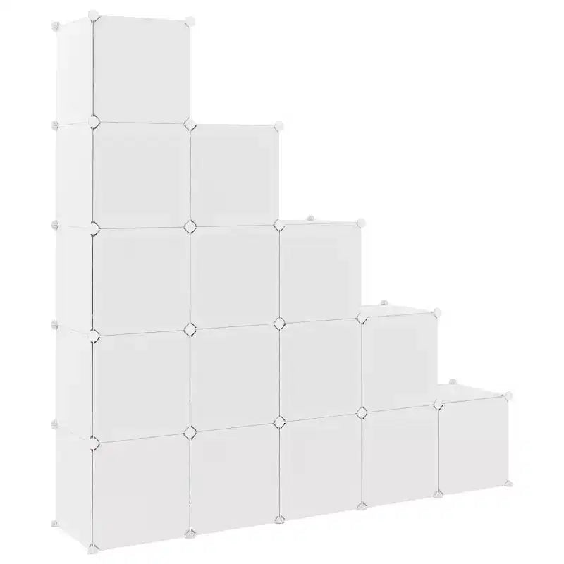 Meuble de rangement Cube pour enfants avec 15 casiers Organisateur bibliothèque Blanc 61 60.6