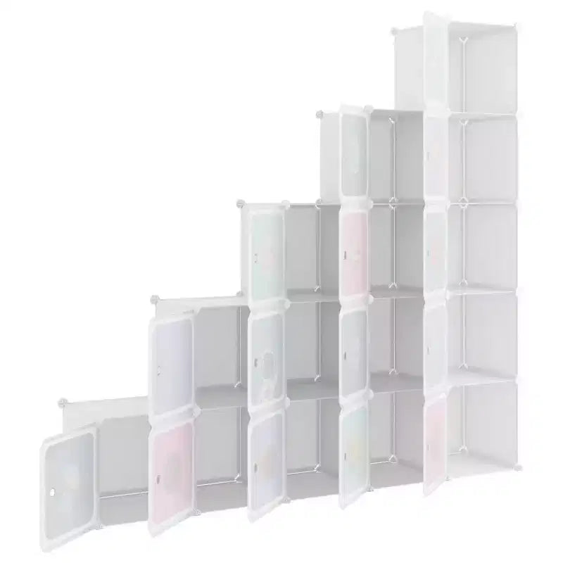 Meuble de rangement Cube pour enfants avec 15 casiers Organisateur bibliothèque Blanc 61 60.6