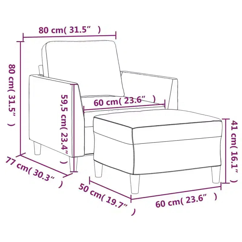 vidaXL Fauteuil d'appoint avec repose-pieds en similicuir - Noir