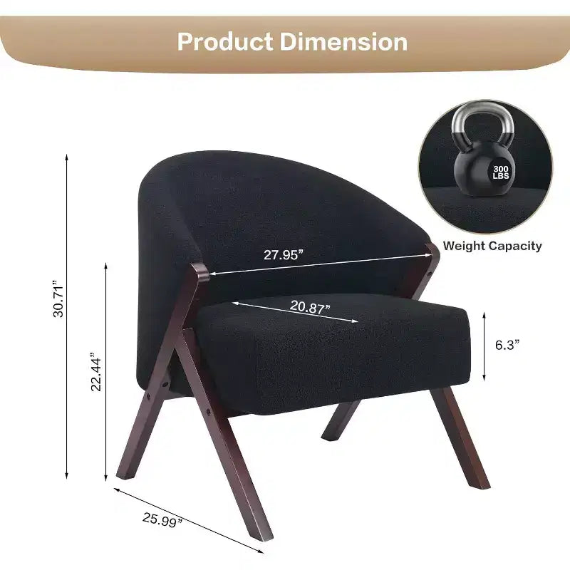 Fauteuil de style moderne, en PU, confortable fauteuil de lecture rembourré, sans accoudoirs, adapté au salon et à la chambre à coucher