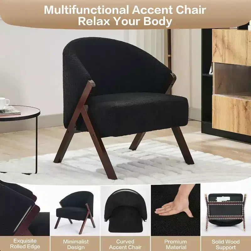 Fauteuil de style moderne, en PU, confortable fauteuil de lecture rembourré, sans accoudoirs, adapté au salon et à la chambre à coucher