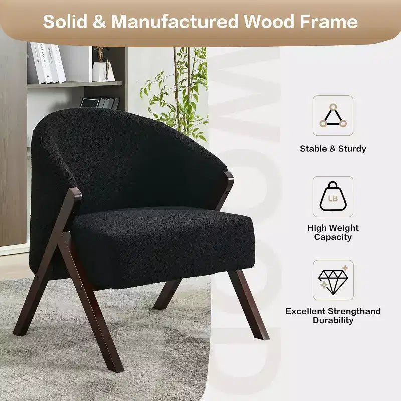 Fauteuil de style moderne, en PU, confortable fauteuil de lecture rembourré, sans accoudoirs, adapté au salon et à la chambre à coucher