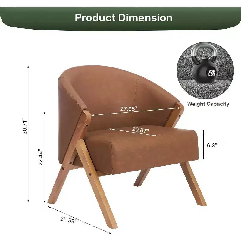 Fauteuil de style moderne, en PU, confortable fauteuil de lecture rembourré, sans accoudoirs, adapté au salon et à la chambre à coucher