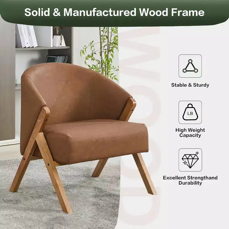 Fauteuil de style moderne, en PU, confortable fauteuil de lecture rembourré, sans accoudoirs, adapté au salon et à la chambre à coucher