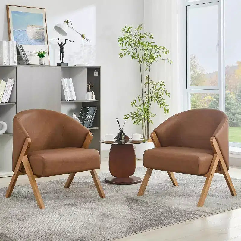Fauteuil de style moderne, en PU, confortable fauteuil de lecture rembourré, sans accoudoirs, adapté au salon et à la chambre à coucher