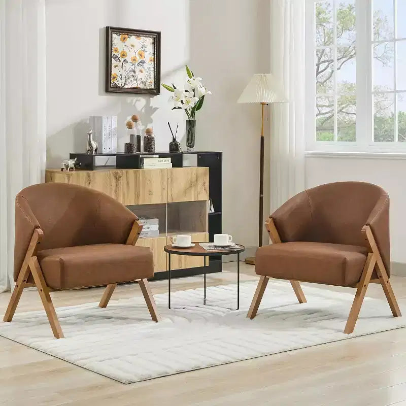 Fauteuil de style moderne, en PU, confortable fauteuil de lecture rembourré, sans accoudoirs, adapté au salon et à la chambre à coucher