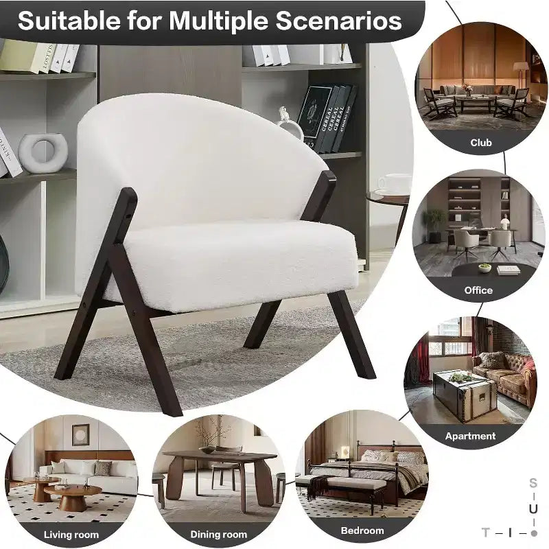 Fauteuil de style moderne, en PU, confortable fauteuil de lecture rembourré, sans accoudoirs, adapté au salon et à la chambre à coucher