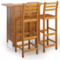 vidaXL Bar Table and Chair Set Dining Table Set 3 Piece Solid Acacia Wood