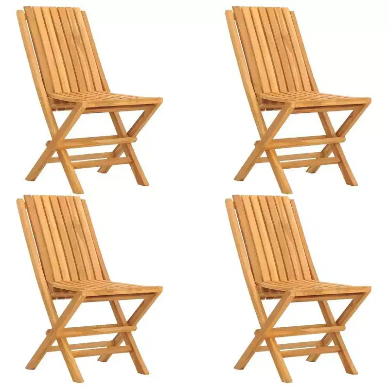 vidaXL Ensemble de salle à manger de jardin Teck naturel Bois de teck massif Taille M Pliable