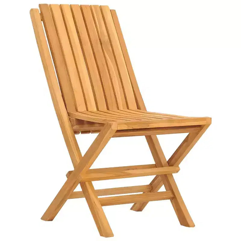 vidaXL Ensemble de salle à manger de jardin Teck naturel Bois de teck massif Taille M Pliable