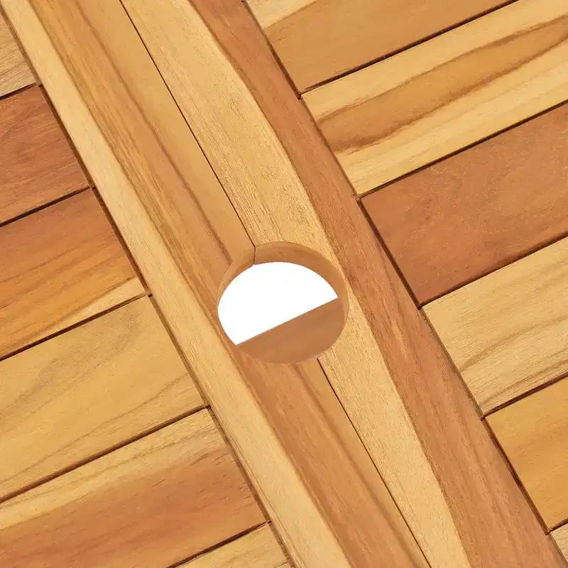 vidaXL Ensemble de salle à manger de jardin Teck naturel Bois de teck massif Taille M Pliable