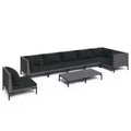 vidaXL Patio Lounge Set Outdoor Sectional Sofa Set Table Poly Rattan Dark Grey