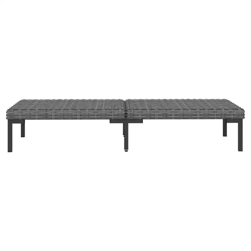 vidaXL Salon de jardin modulaire avec table en résine tressée gris foncé