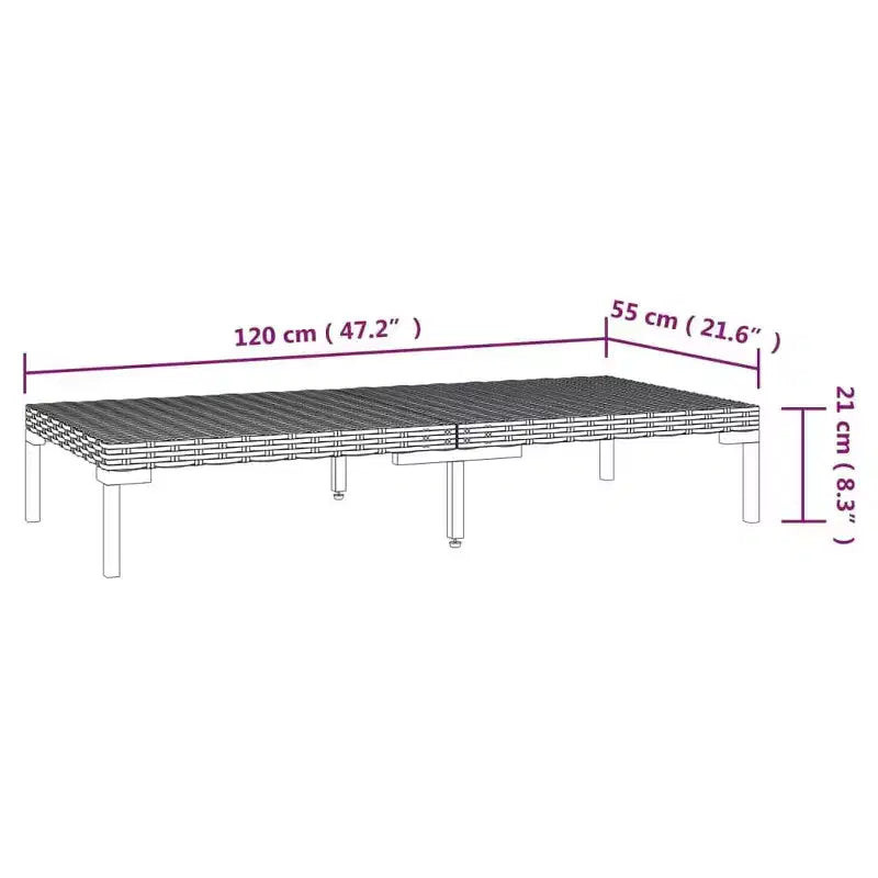 vidaXL Salon de jardin modulaire avec table en résine tressée gris foncé