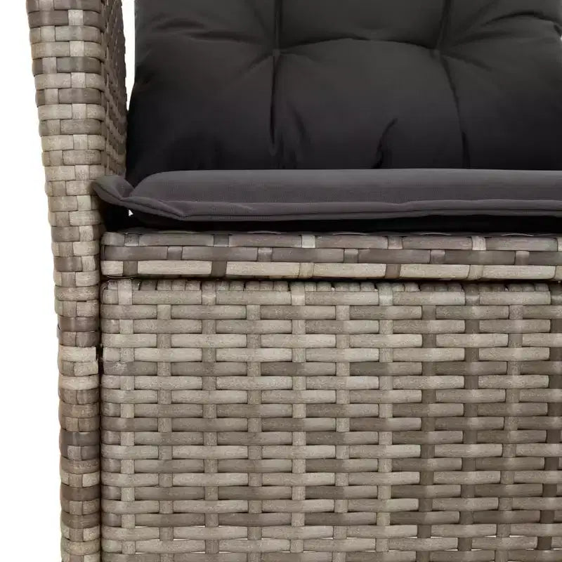 vidaXL Ensemble de salle à manger 5 pièces avec coussins - Chaises inclinables réglables et table en bois d'acacia - Résine tressée gris pour jardin, patio, arrière-cour