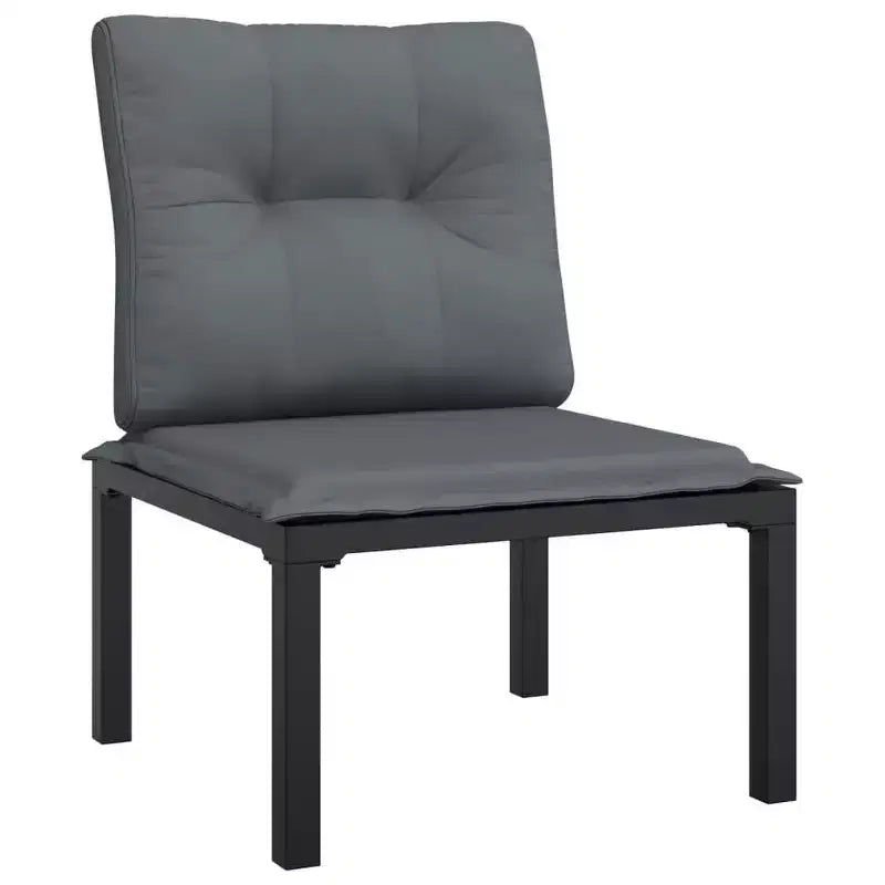 vidaXL Salon de jardin Canapé d'angle en poly rotin noir et gris