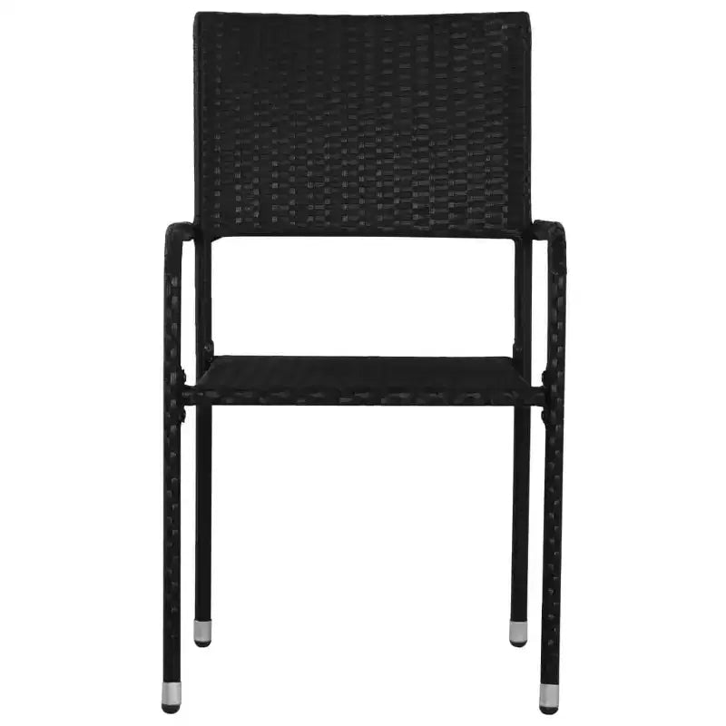 vidaXL Salon de jardin noir en résine tressée, acier et verre trempé - 63 Table longueur 6 articles