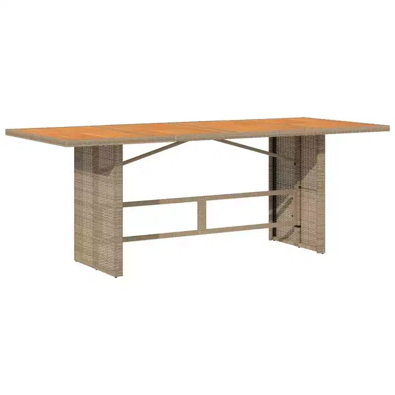 vidaXL Ensemble de salle à manger d'extérieur 7 pièces avec coussins en résine tressée beige - Table en bois d'acacia, sièges rembourrés pour jardin, terrasse, arrière-cour